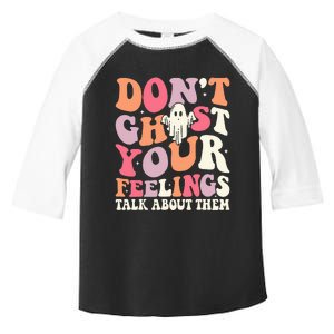 Groovy Don't Ghost Your Feelings Halloween Mental Health Toddler Fine Jersey T-Shirt