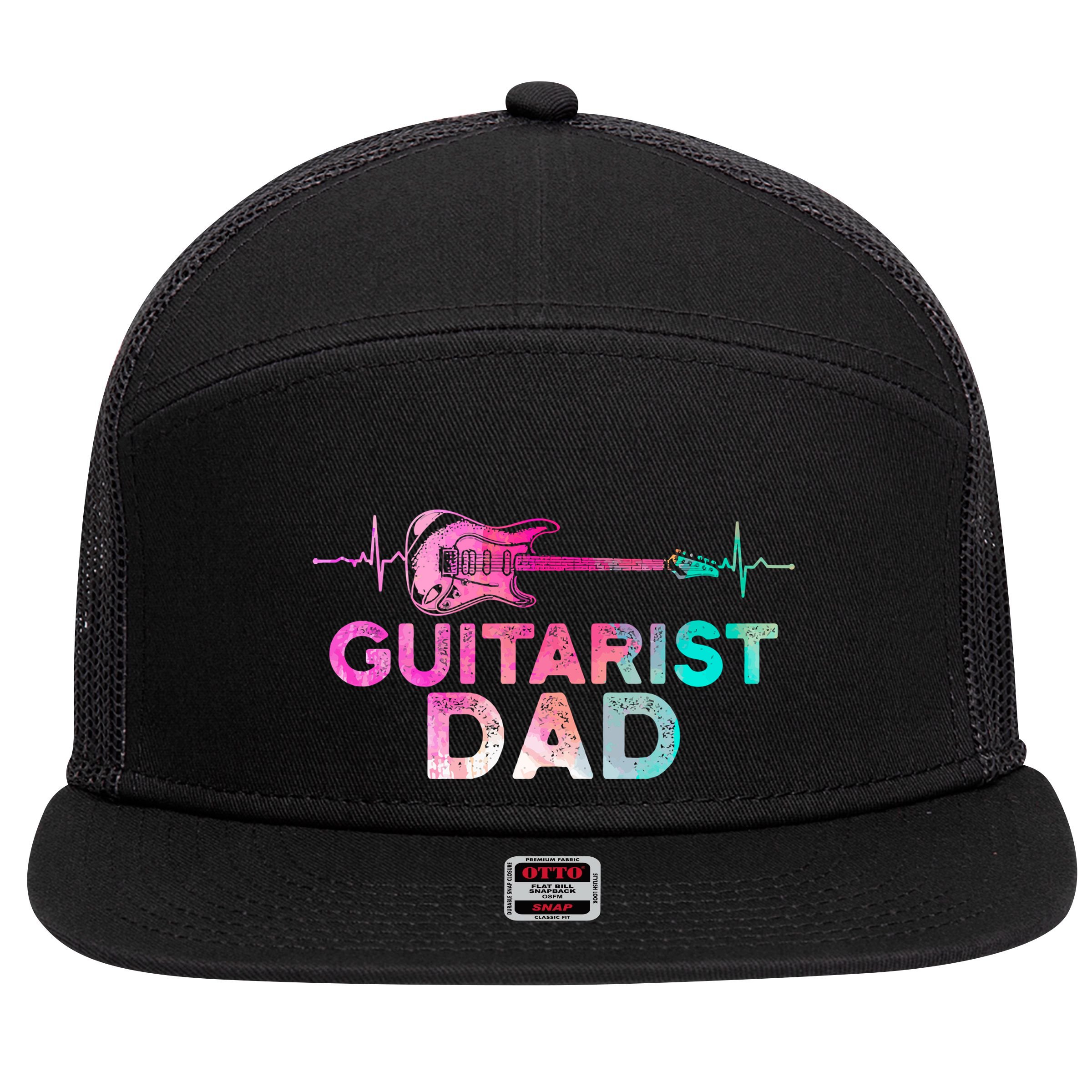 Guitarist Dad 7 Panel Mesh Trucker Snapback Hat