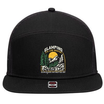 Glamping Definition Glamper Its Like Camping Spark Campers 7 Panel Mesh Trucker Snapback Hat