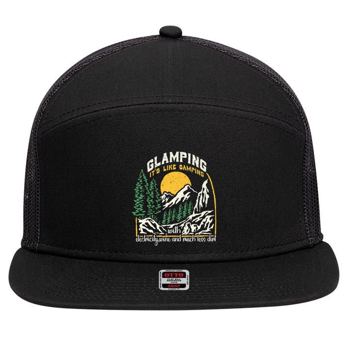 Glamping Definition Glamper Its Like Camping Spark Campers 7 Panel Mesh Trucker Snapback Hat
