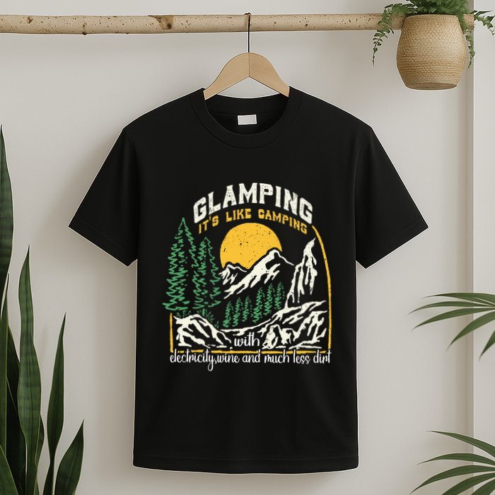 Glamping Definition Glamper Its Like Camping Spark Campers T-Shirt