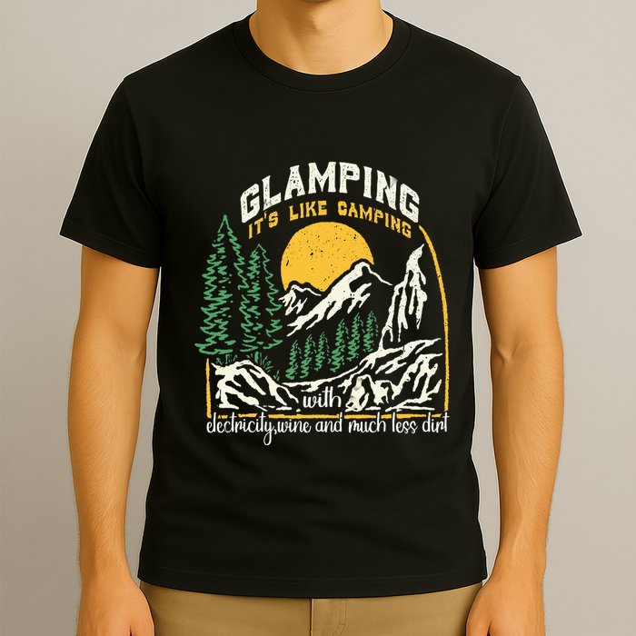 Glamping Definition Glamper Its Like Camping Spark Campers T-Shirt