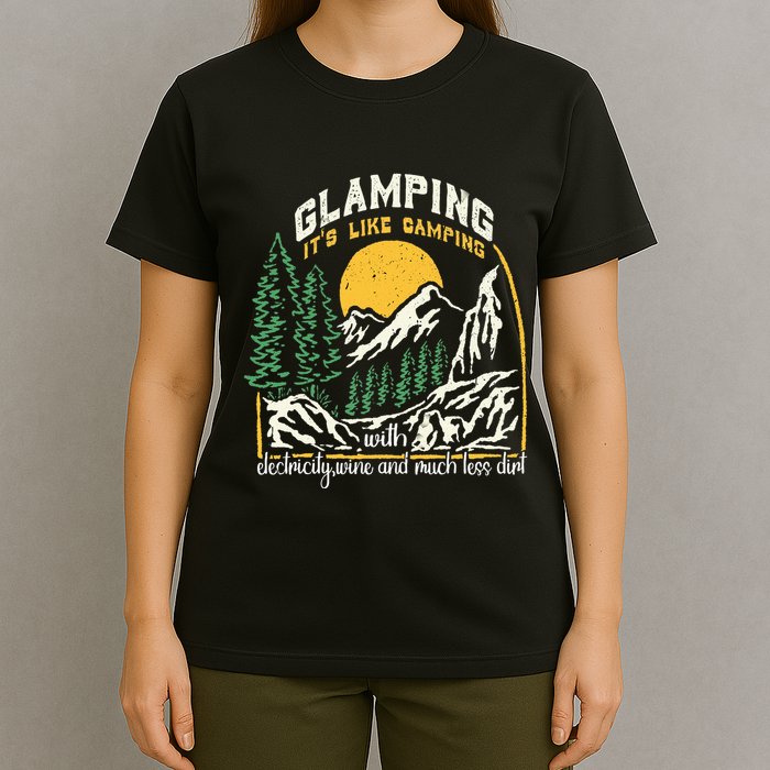 Glamping Definition Glamper Its Like Camping Spark Campers T-Shirt