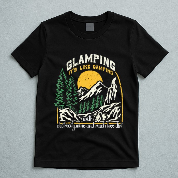 Glamping Definition Glamper Its Like Camping Spark Campers T-Shirt
