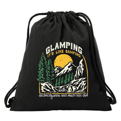 Glamping Definition Glamper Its Like Camping Spark Campers Drawstring Bag