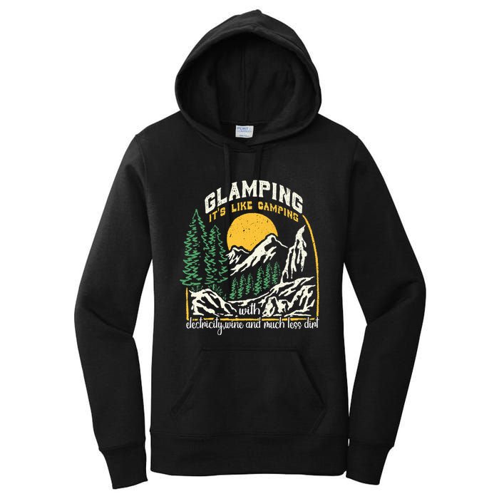 Glamping Definition Glamper Its Like Camping Spark Campers Women's Pullover Hoodie
