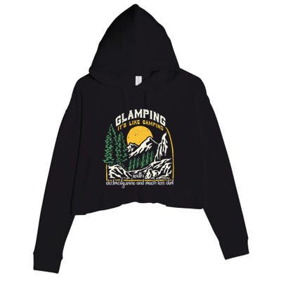 Glamping Definition Glamper Its Like Camping Spark Campers Crop Fleece Hoodie