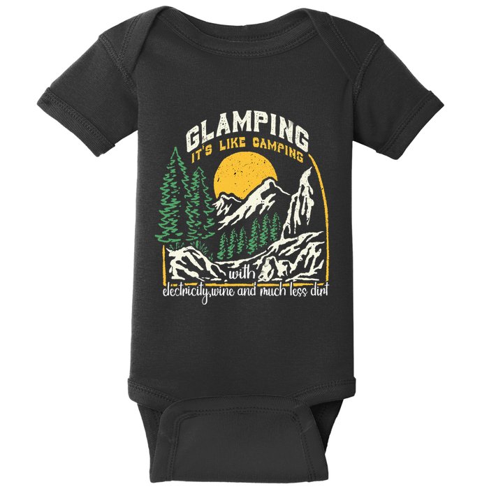 Glamping Definition Glamper Its Like Camping Spark Campers Baby Bodysuit