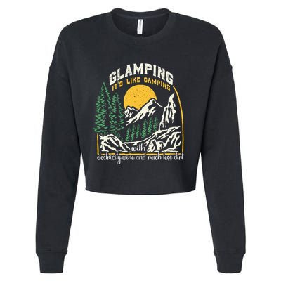 Glamping Definition Glamper Its Like Camping Spark Campers Cropped Pullover Crew