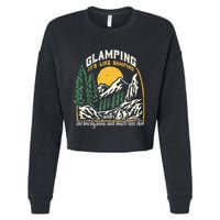 Glamping Definition Glamper Its Like Camping Spark Campers Cropped Pullover Crew