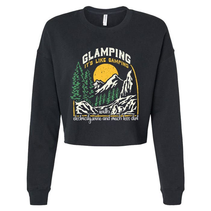Glamping Definition Glamper Its Like Camping Spark Campers Cropped Pullover Crew