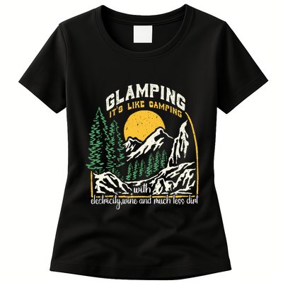 Glamping Definition Glamper Its Like Camping Spark Campers Womens T-Shirt