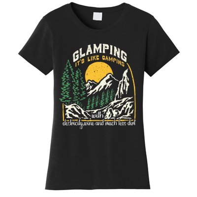 Glamping Definition Glamper Its Like Camping Spark Campers Women's T-Shirt