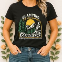 Glamping Definition Glamper Its Like Camping Spark Campers Womens T-Shirt