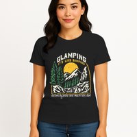 Glamping Definition Glamper Its Like Camping Spark Campers Womens T-Shirt