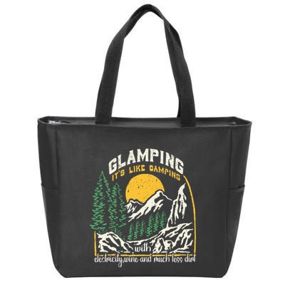 Glamping Definition Glamper Its Like Camping Spark Campers Zip Tote Bag