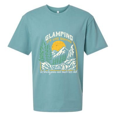 Glamping Definition Glamper Its Like Camping Spark Campers Sueded Cloud Jersey T-Shirt