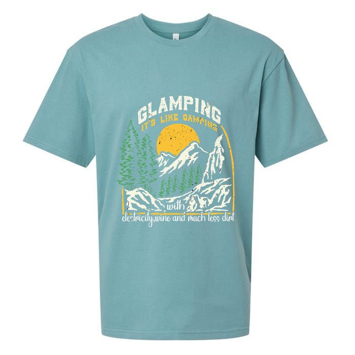 Glamping Definition Glamper Its Like Camping Spark Campers Sueded Cloud Jersey T-Shirt