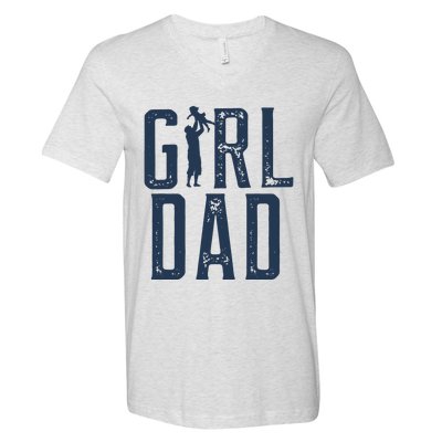 Girl Dad Gifts Dad Daughter V-Neck T-Shirt