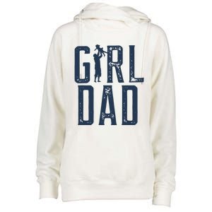 Girl Dad Gifts Dad Daughter Womens Funnel Neck Pullover Hood