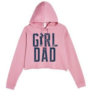 Girl Dad Gifts Dad Daughter Crop Fleece Hoodie