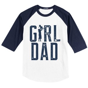 Girl Dad Gifts Dad Daughter Baseball Sleeve Shirt