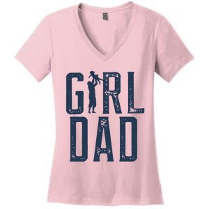 Girl Dad Gifts Dad Daughter Women's V-Neck T-Shirt