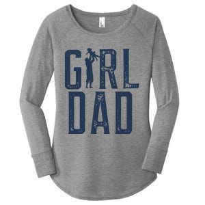 Girl Dad Gifts Dad Daughter Women's Perfect Tri Tunic Long Sleeve Shirt