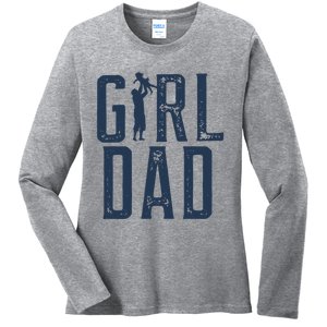 Girl Dad Gifts Dad Daughter Ladies Long Sleeve Shirt