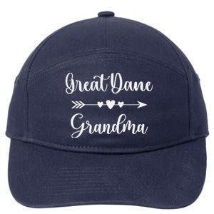 Great Dane Grandma Funny Great Dane Dog Lovers Mothers Day 7-Panel Snapback Hat