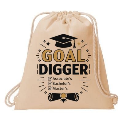 Goal Digger Graduation Checklist Design Drawstring Bag