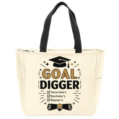 Goal Digger Graduation Checklist Design Zip Tote Bag