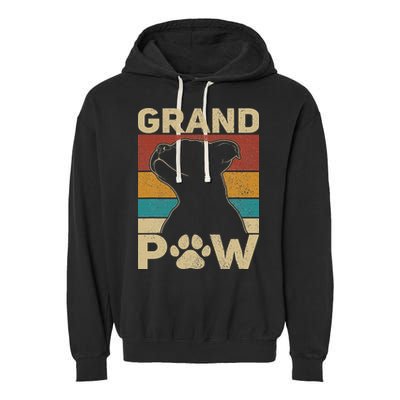 Grandpaw Dog Grandpa Funny Dog Lover Grandfather Pitbull Garment-Dyed Fleece Hoodie