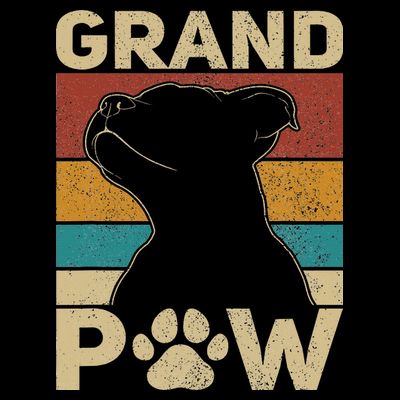 Grandpaw Dog Grandpa Funny Dog Lover Grandfather Pitbull T-Shirt