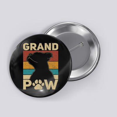 Grandpaw Dog Grandpa Funny Dog Lover Grandfather Pitbull Button