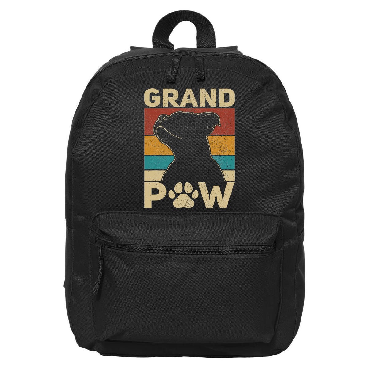 Grandpaw Dog Grandpa Funny Dog Lover Grandfather Pitbull 16 in Basic Backpack