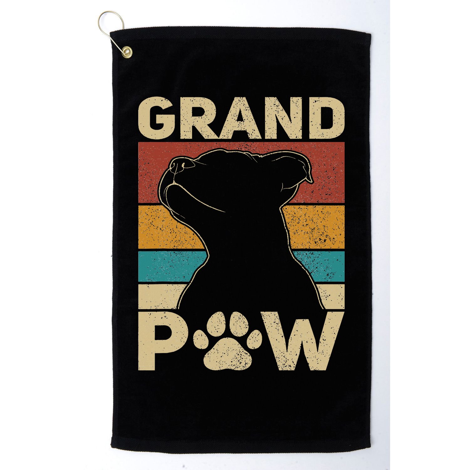 Grandpaw Dog Grandpa Funny Dog Lover Grandfather Pitbull Golf Towel