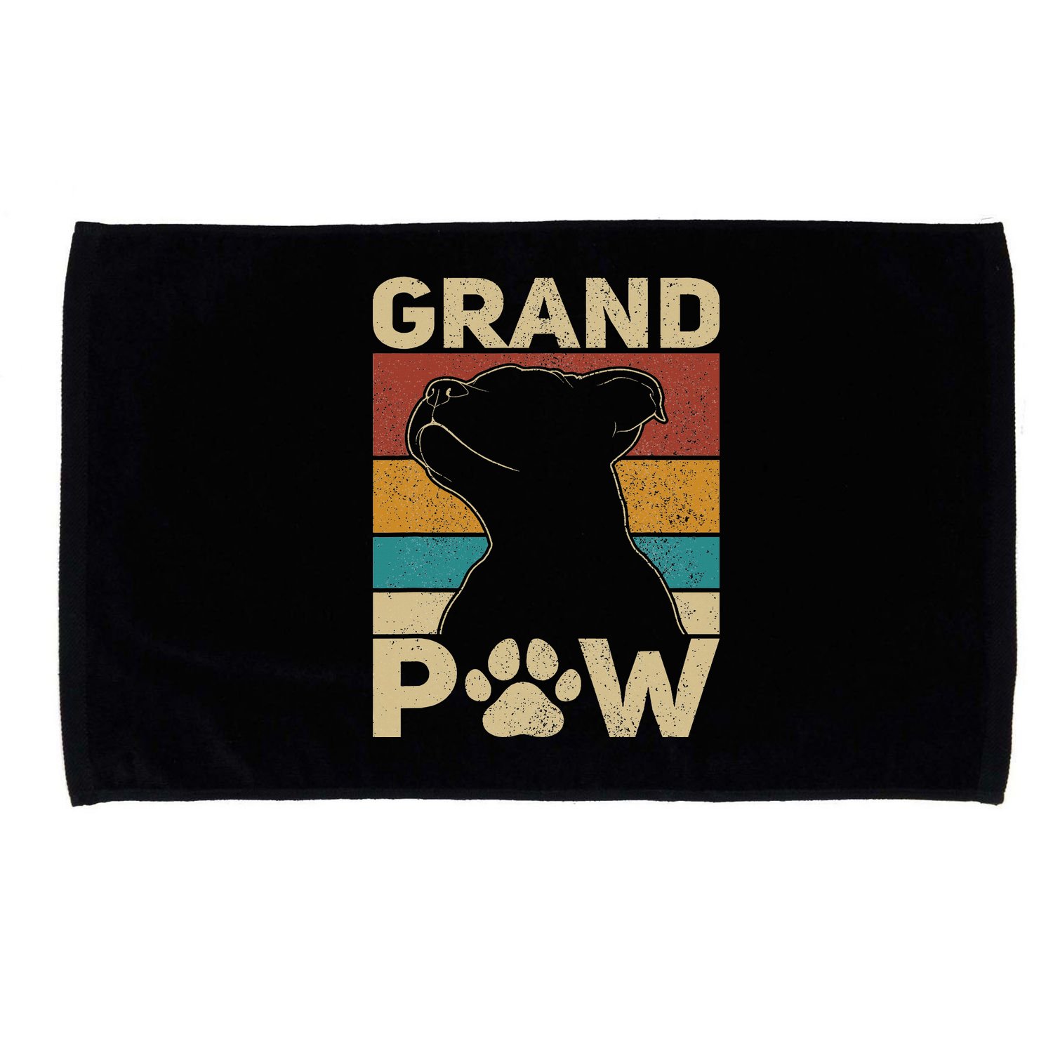 Grandpaw Dog Grandpa Funny Dog Lover Grandfather Pitbull Microfiber Hand Towel