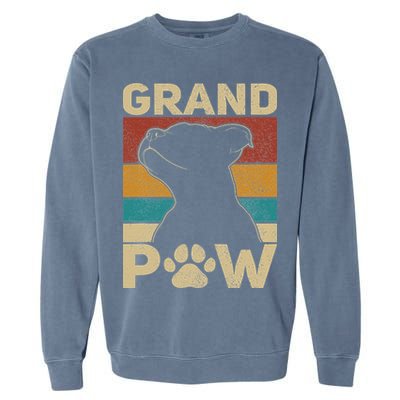 Grandpaw Dog Grandpa Funny Dog Lover Grandfather Pitbull Garment-Dyed Sweatshirt