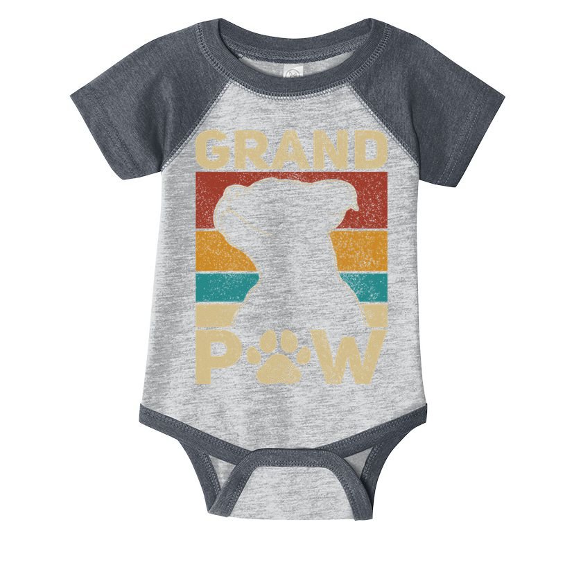 Grandpaw Dog Grandpa Funny Dog Lover Grandfather Pitbull Infant Baby Jersey Bodysuit