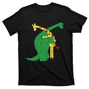 Giraffe Dinosaur Hug Love Dino Animals Safari Halloween Gift T-Shirt