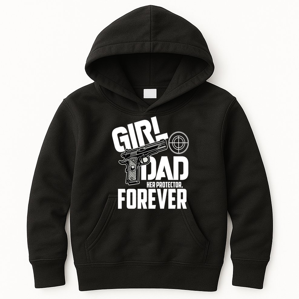 Girl Dad Her Protector Forever Funny Father Of Girl S Kids Hoodie