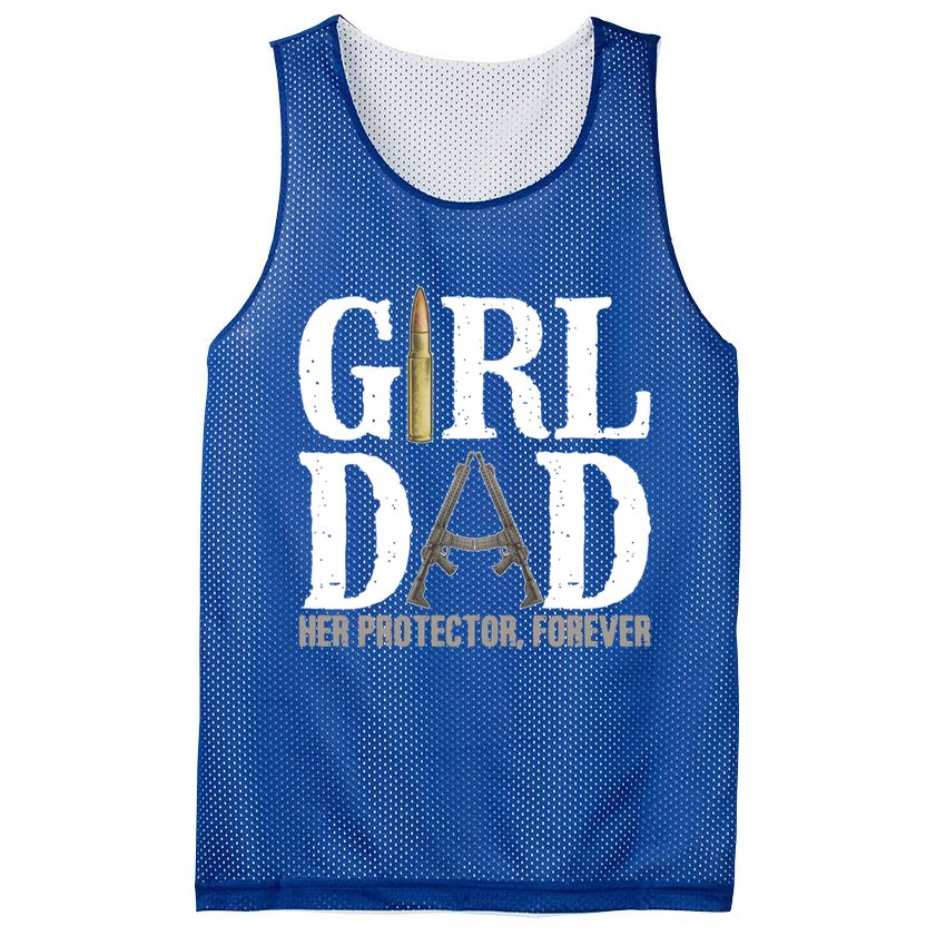 Girl Dad Her Protector Forever Funny Fathers Day Mesh Reversible Basketball Jersey Tank