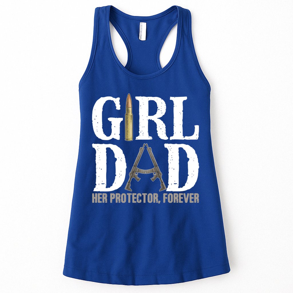 Girl Dad Her Protector Forever Funny Fathers Day Womens Tank Top
