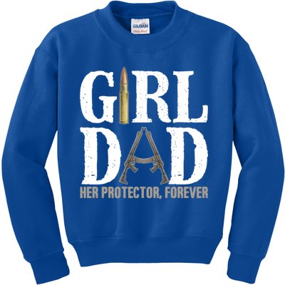 Girl Dad Her Protector Forever Funny Fathers Day Kids Sweatshirt