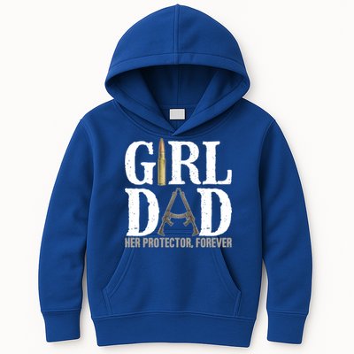 Girl Dad Her Protector Forever Funny Fathers Day Kids Hoodie