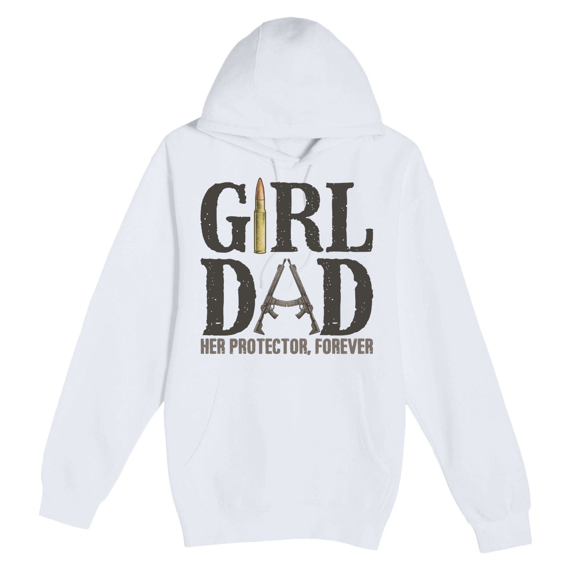 Girl Dad Her Protector Forever Funny Fathers Day Premium Pullover Hoodie