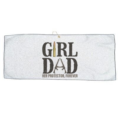 Girl Dad Her Protector Forever Funny Fathers Day Large Microfiber Waffle Golf Towel