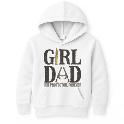 Girl Dad Her Protector Forever Funny Fathers Day Kids Hoodie