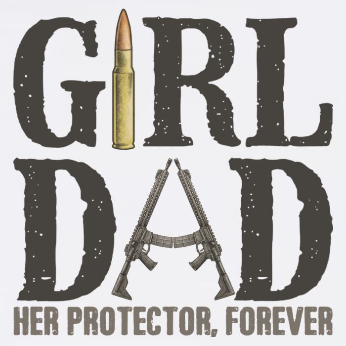 Girl Dad Her Protector Forever Funny Fathers Day Kids T-Shirt